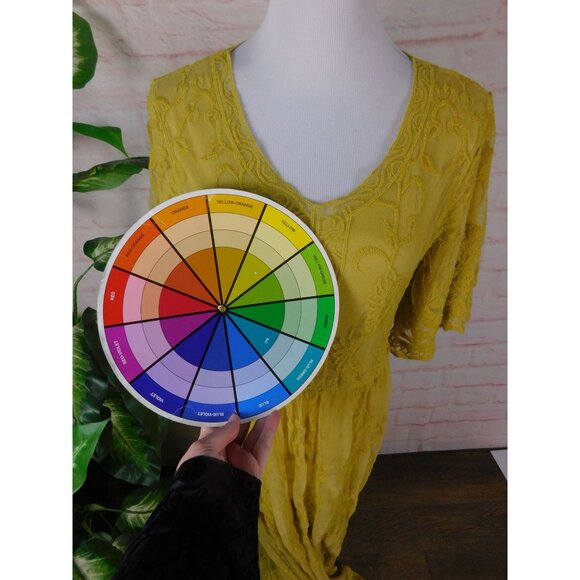 DM Fashion Yellow Lace Maxi Dress XS Women Boho - Picture 9 of 13